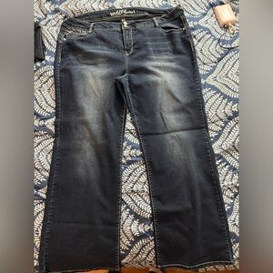 Wallflower Dark Blue Straight Leg Jeans